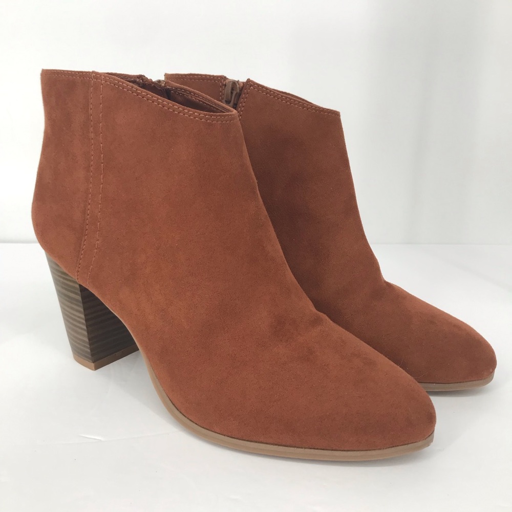 Cognac Vegan Suede Block heel Size 8